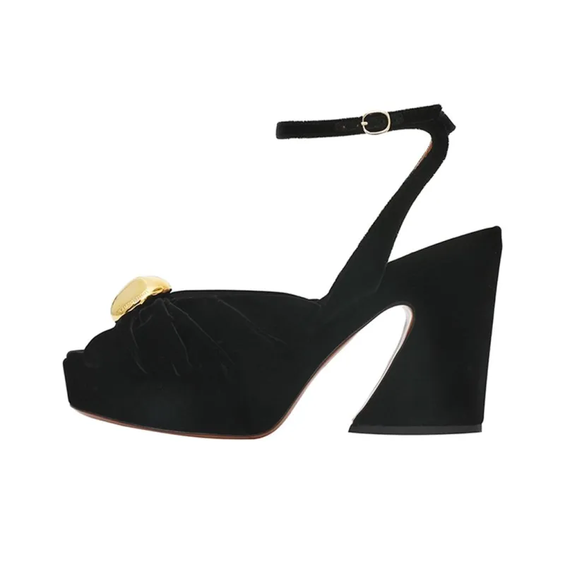 Zimmermann Gleam One Strap Sandals 12cm Women's Black-0