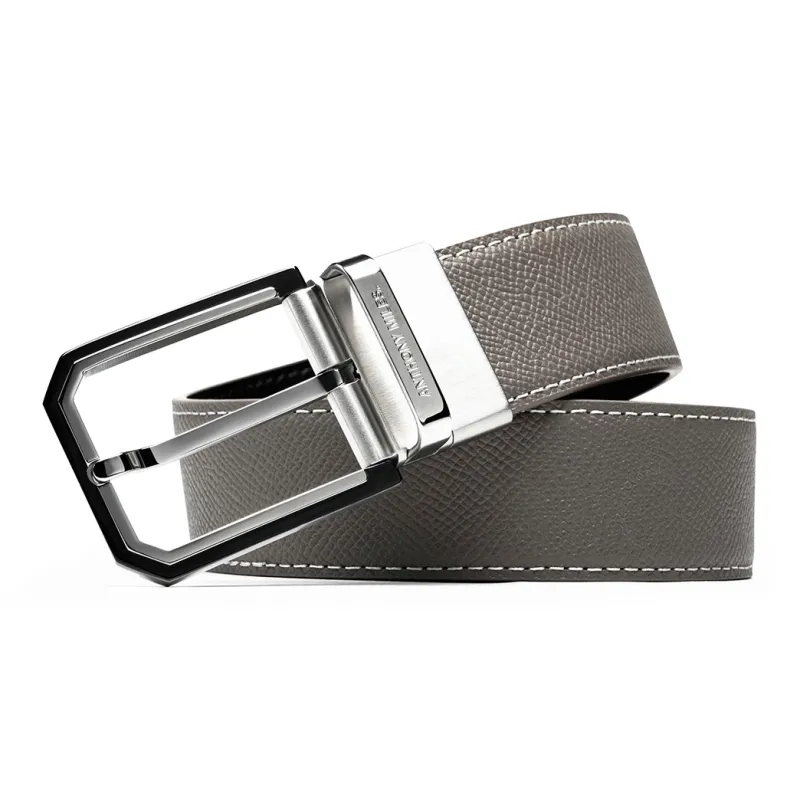 Anthony Miles Cow Leather Leather Belts Men's 3.4cm-1