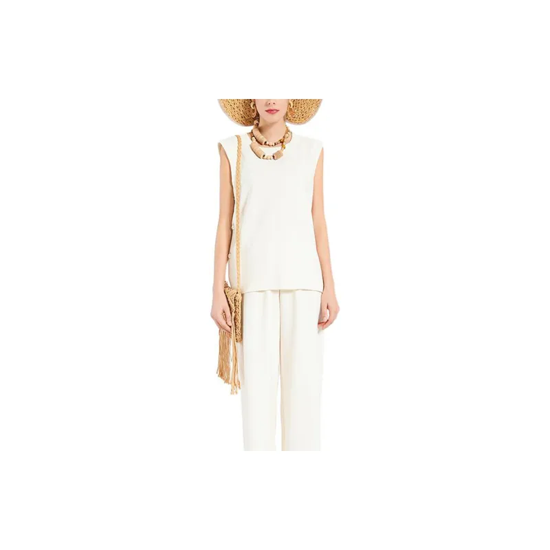 BESIONIA SS24 Casual Pants Women's White-5