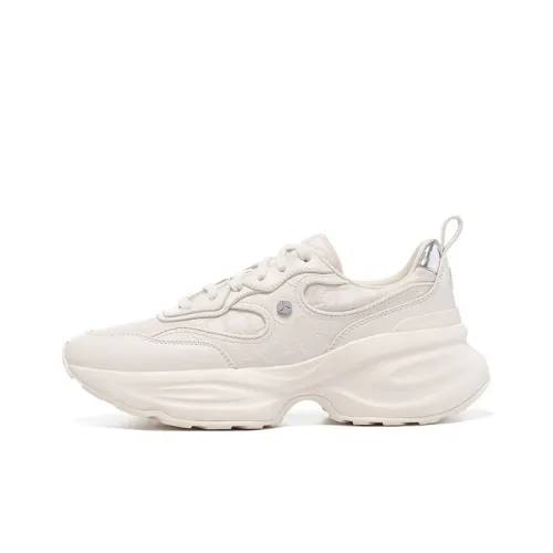 LI NING 1990 Classic Collection Cushioning, Wear Resistant Low Top Casual Running Shoes Women's Silver White