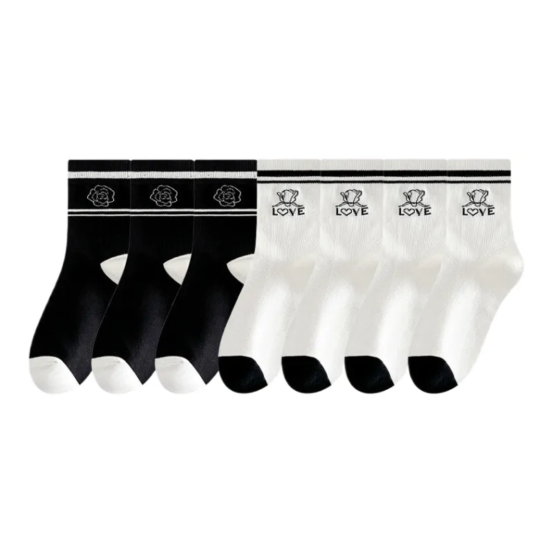 Lan Miao Mid Calf Socks Women's 7 Pack-5
