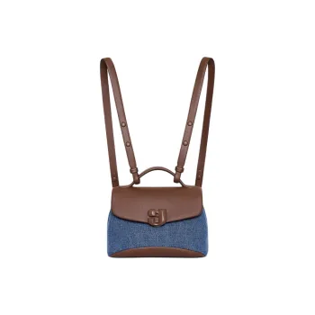 KUNOGIGI Fabric Bonded Top Grain Cow Leather Backpack Small Size Women's Vintage Denim/Black