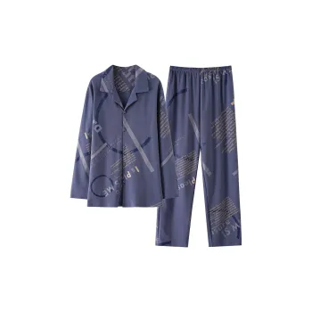 Pretty Lady Pajama Set Men's Royal Blue Letter