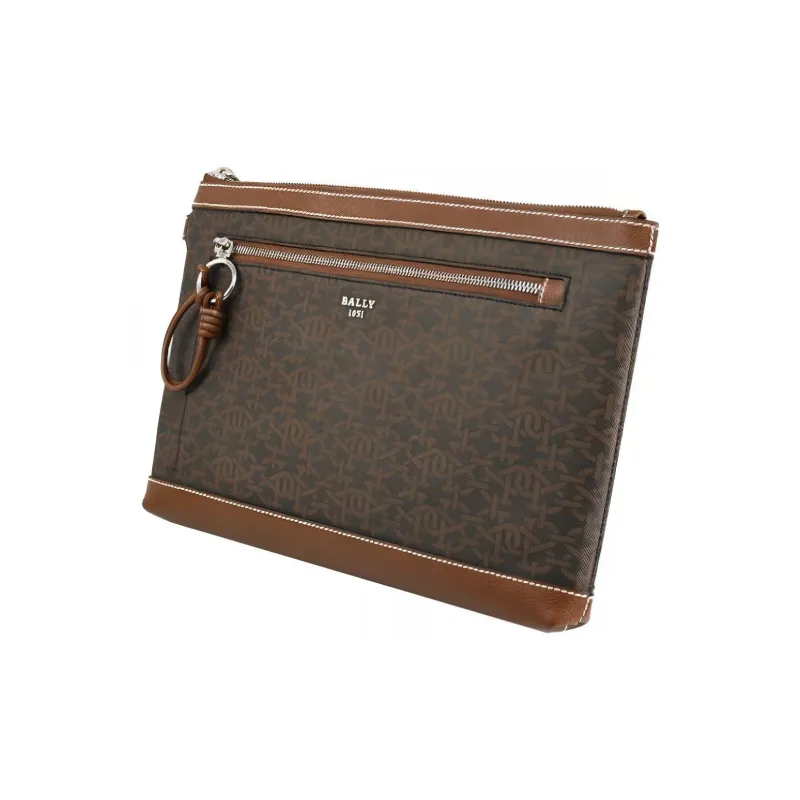 BALLY HARVEY Fabric Clutch Medium Size Men's Brown-2