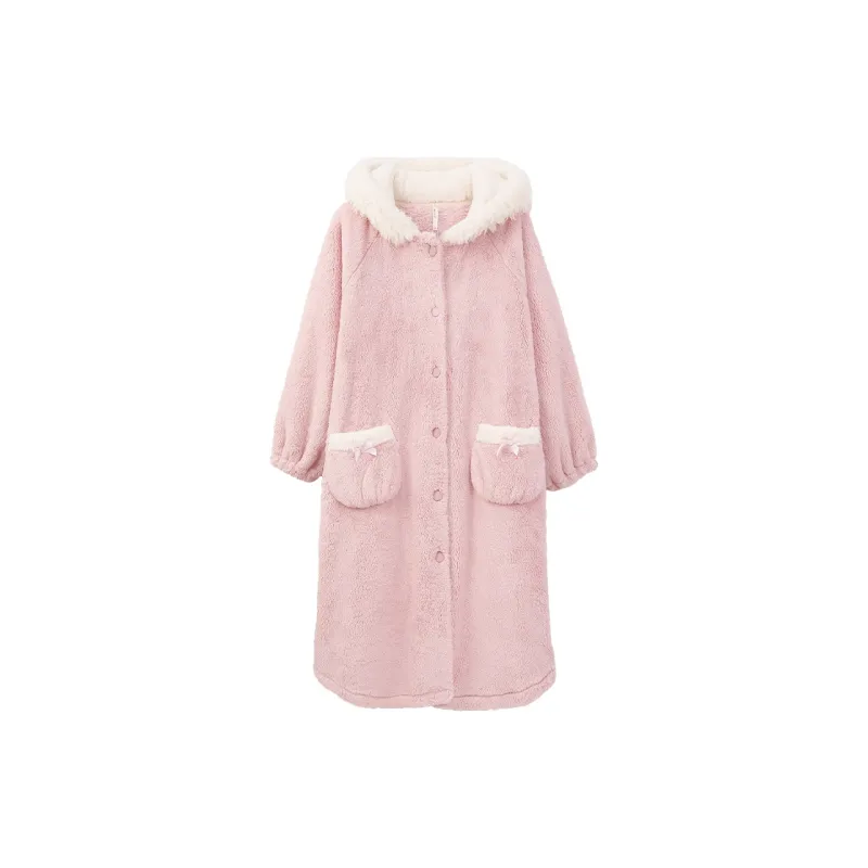 Aannsfam Bath Robes Women's Pink-0