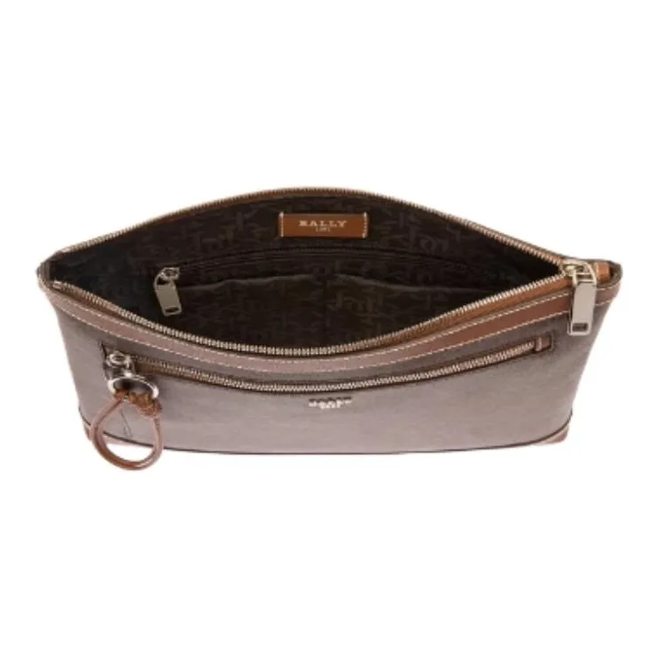 BALLY HARVEY Fabric Clutch Medium Size Men's Brown-4