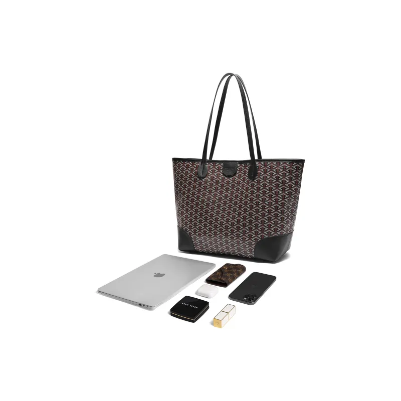 BELLE Artificial Leather Tote Bag, Shoulder Bag Tubas Women's Coffee-6