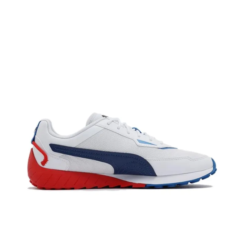 PUMA Bmw Mms Anti Slip Wear Resistant Low Top Casual Shoes Unisex White Red-1