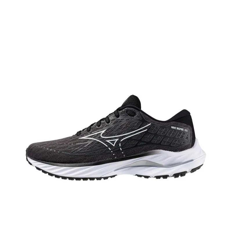 Mizuno Wave Inspire 20 Breathable Low Top Running Shoes Women's Black White-0