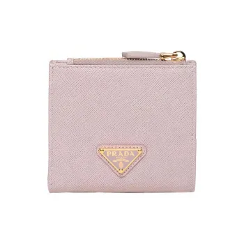 PRADA Leather Wallet Women's Light Pink