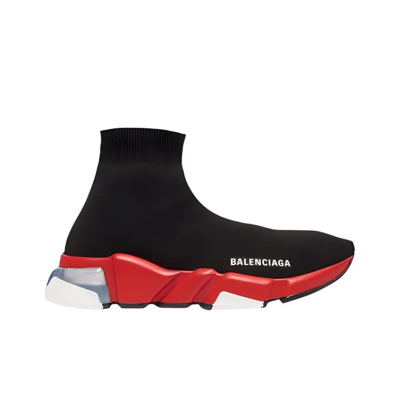 Balenciaga Speed Clear Sole Black Red-1