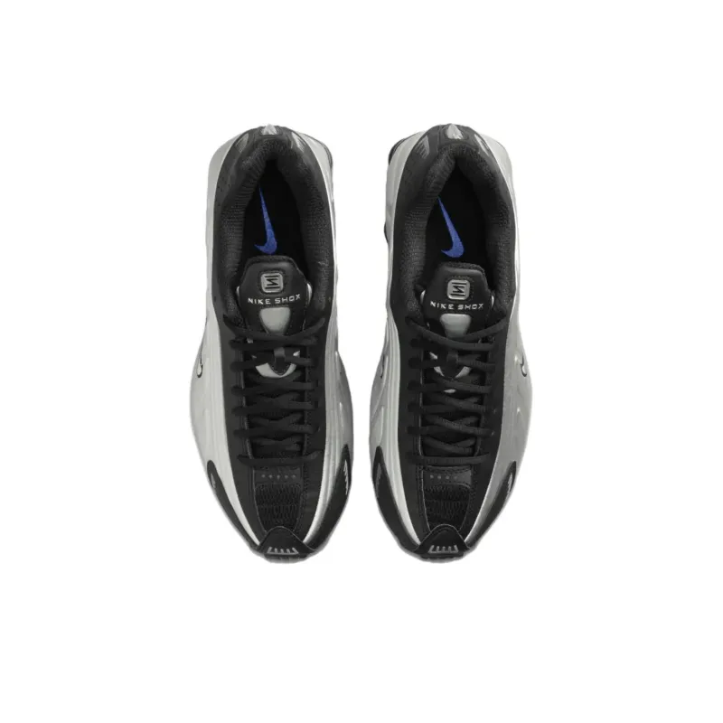 Nike Shox R4 Metallic Silver Black Racer Blue Women's-3