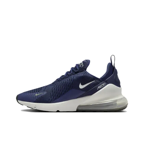 Nike Air Max 270 Anti Slip Wear Resistant Low Top Casual Shoes Men's Blue White