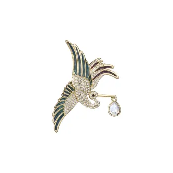 Lan Ying Artificial Crystal Eco Friendly Alloy Brooches Unisex