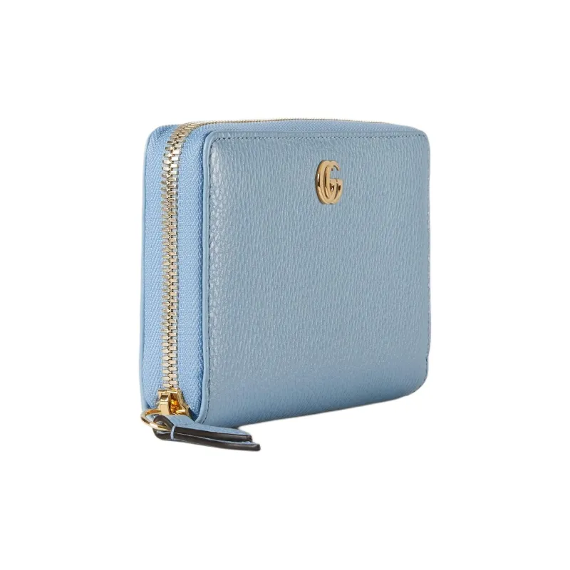 GUCCI Leather Wallet Trumpets Unisex Light Blue-1