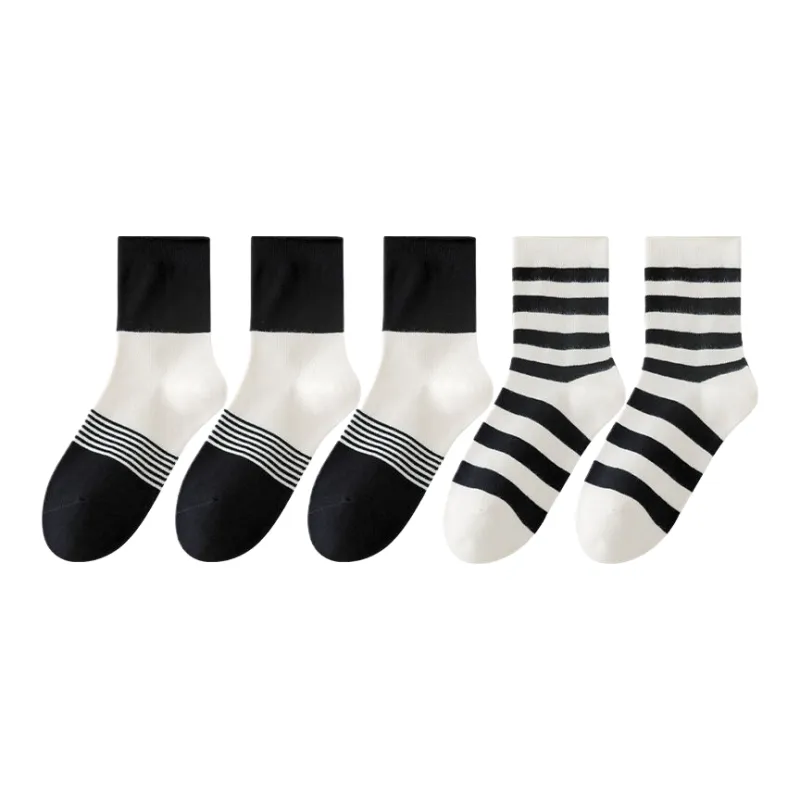 Lan Miao Mid Calf Socks Women's 5 Pack-14
