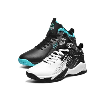 MUSNODO Cushioning, Slip Resistant, And Abrasion Resistant High Top Basketball Shoes Unisex Black White Mismatched