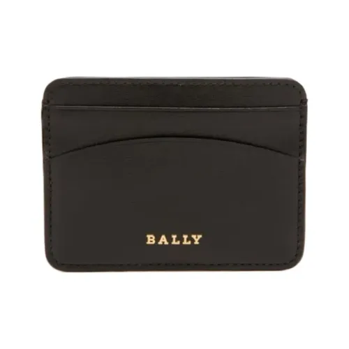 BALLY Wrinkle-Free Cow Leather Card Holder Women's Black