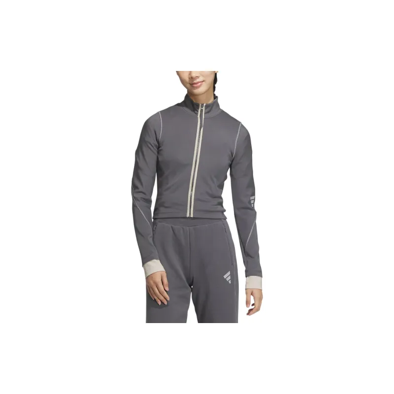 Adidas FW24 Sweatshirt Women's Dark Gray/Yellow-1