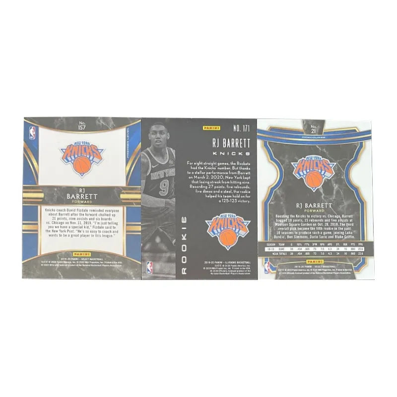 PANINI 2019 20 SELECT Rising Stars RC RJ Barrett Knicks 3 Piece Set Player Card Product Access Sports Cards 3 Pcs-1