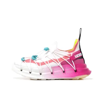 CARBONSTAR PRO Core Series Cushioned Slip Resistant Breathable Low Top Sprint Running Shoes Unisex White Red
