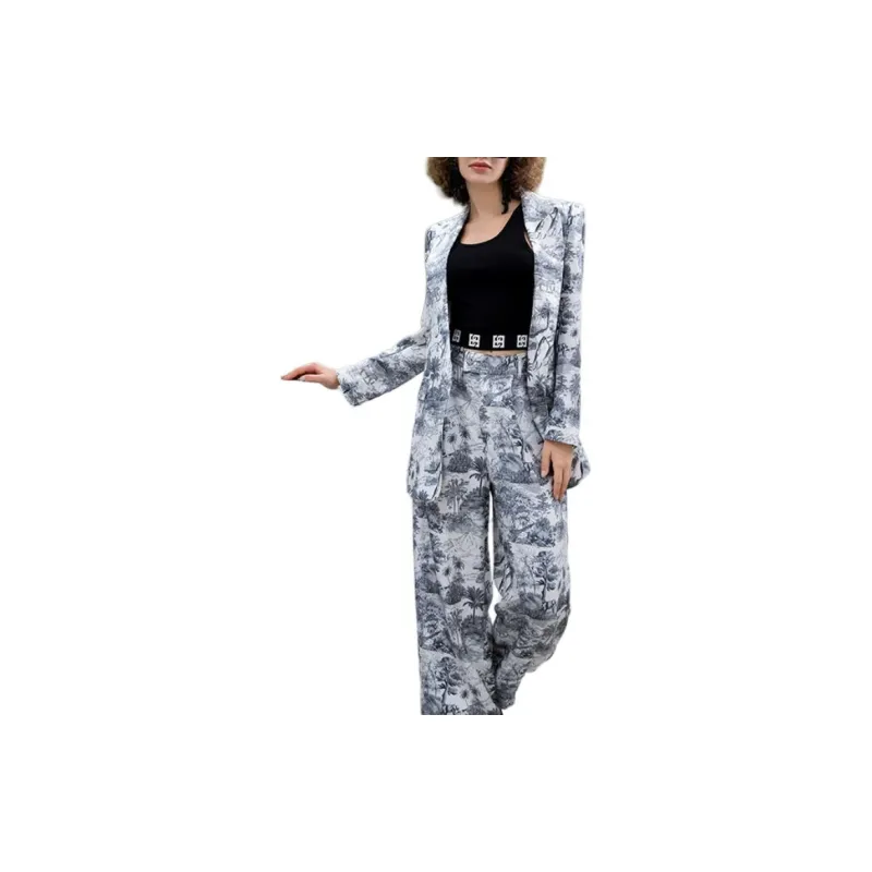 BESIONIA SS23 Casual Pants Women's White Pattern-4