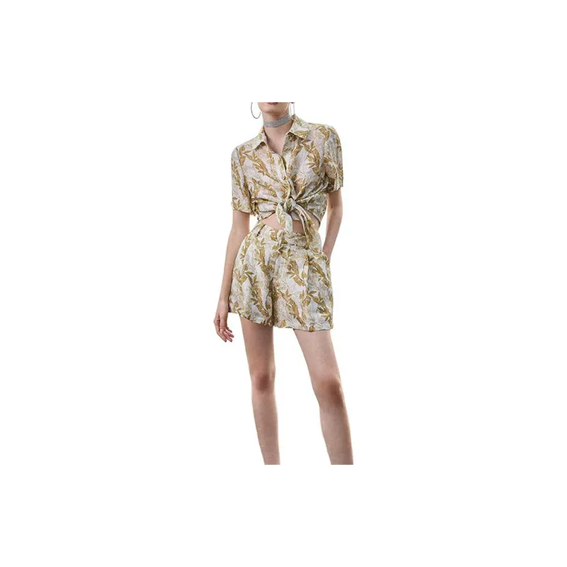 BESIONIA SS23 Shirt Women's Yellow Pattern-4