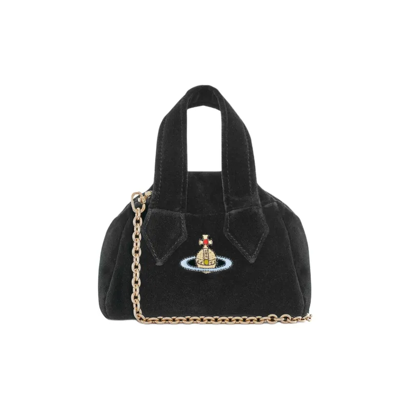 Vivienne Westwood Cotton Shoulder Bag, Crossbody Bag, Handbag Mini Women's Black-2