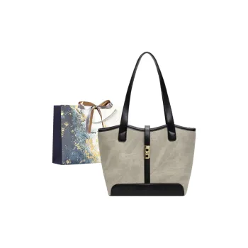 Iman's House PU Tote Bag Shoulder Bag Regular Women's Ecru/Dark Tea/Blue/Coffee