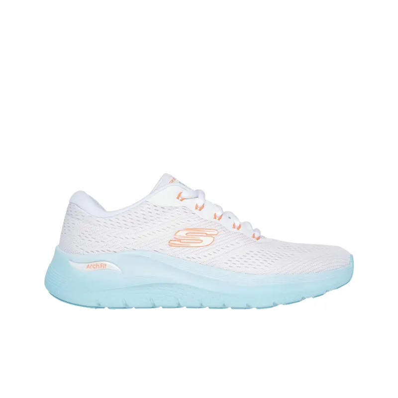 Skechers ARCH FIT 2.0 Breathable Support Low-Top Casual Shoes Women's White Blue-1