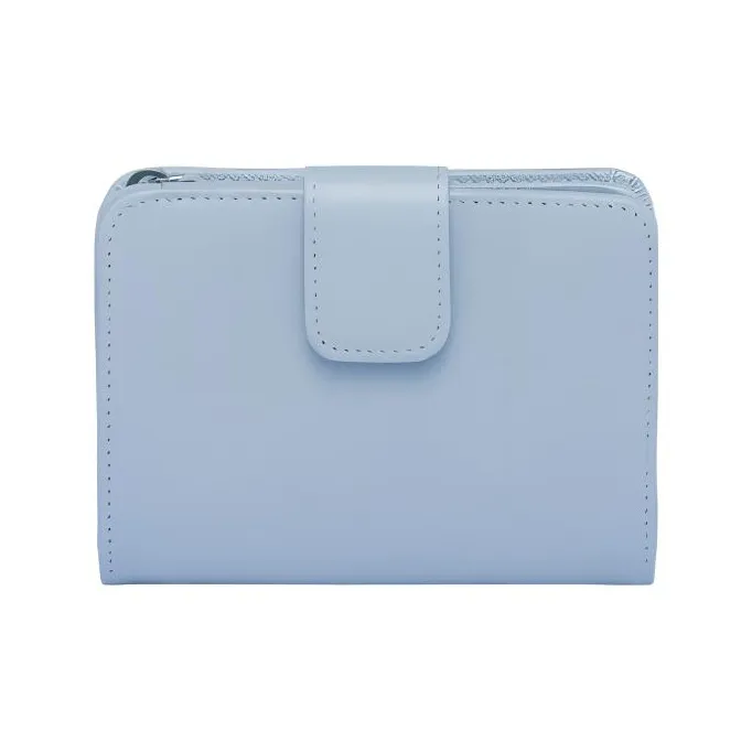 PRADA Saffiano Leather Wallet Small Size Women's Light Blue-1