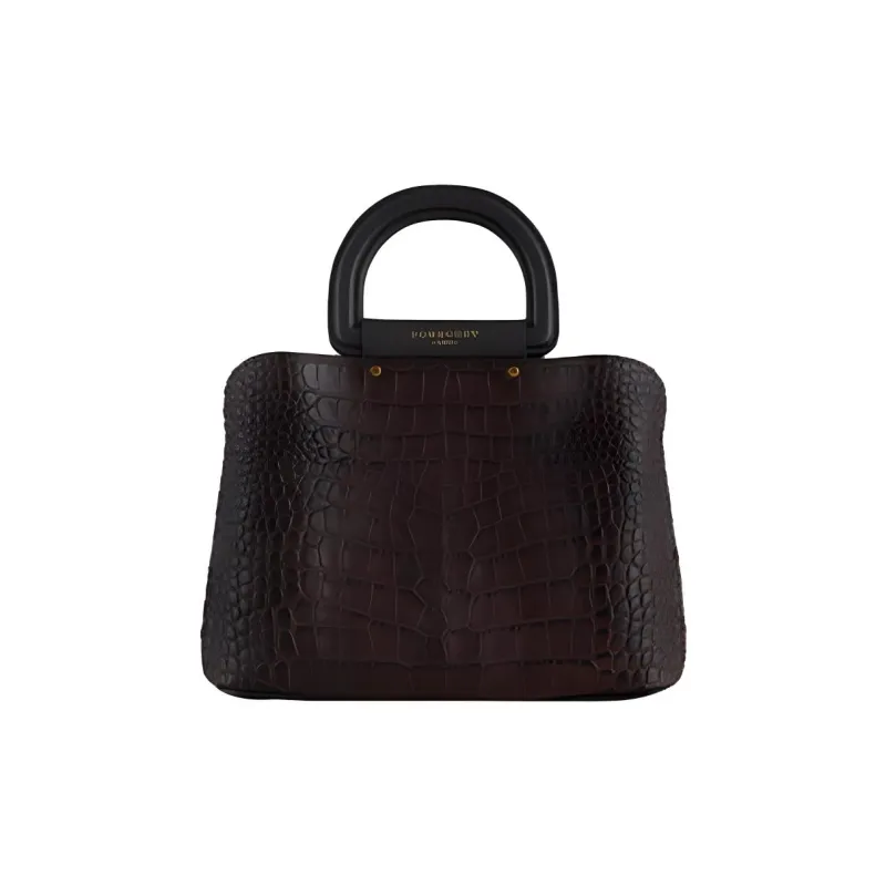 POURCHET Cow Leather Shoulder Bag, Handbag Women's Black/Green/Dark Blue/Dark Brown/Dark Red-3