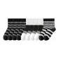 4 Black Pinstripe+4 White & Black+2 Black Wide Stripes