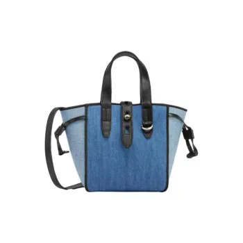 Furla Net Collection Fabric Totes Handbags Mini Women's Denim Blue