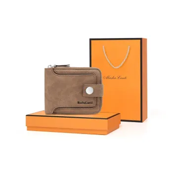 MashaLanti Synthetic Leather Card Holder Wallet Regular Men's Coffee
