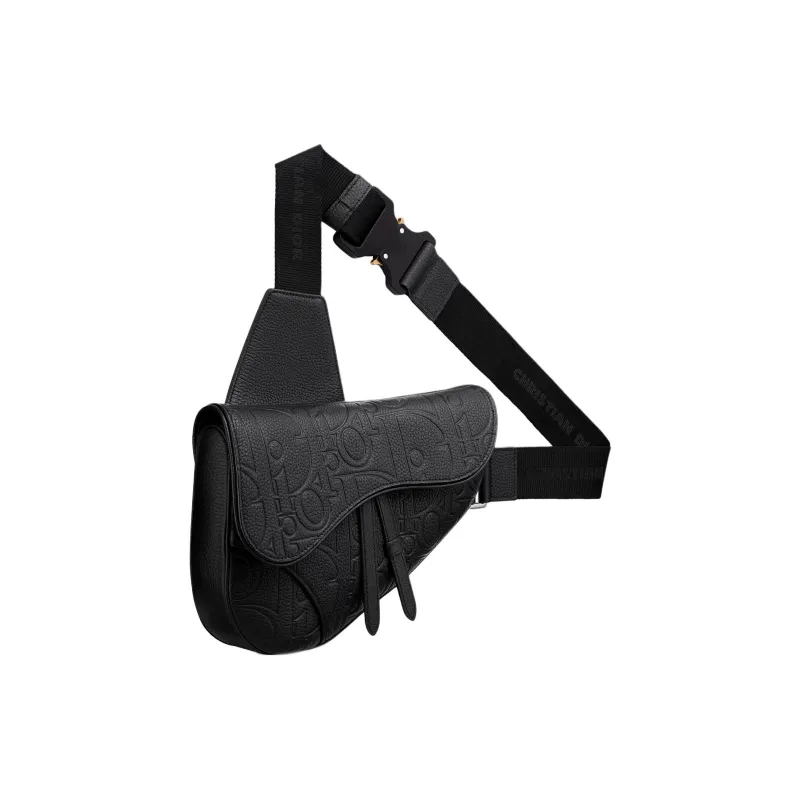 DIOR Calfskin Saddle Bag Crossbody Sling Bag Men's Black-1