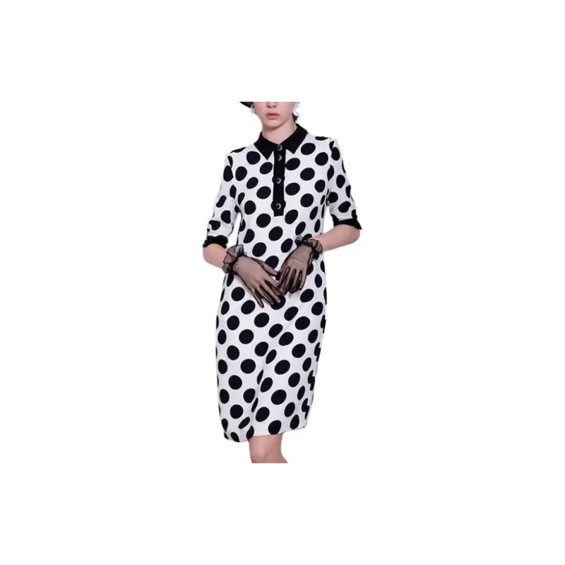 BESIONIA SS23 Short Sleeved Dresses Women's Black & White-2