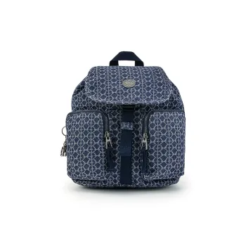 Kipling Polyamide Backpack Medium Size Unisex Denim Monogram