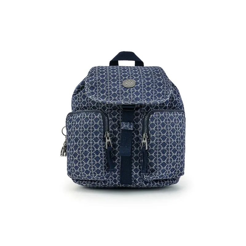 Kipling Polyamide Backpack Medium Size Unisex Denim Monogram-0