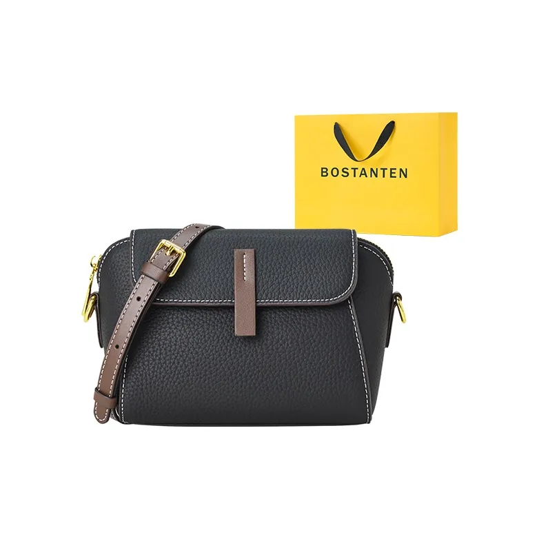 BOSTANTEN Cow Leather Crossbody Bag, Shoulder Bag Regular Women's Black/Sea Blue/Khaki-0