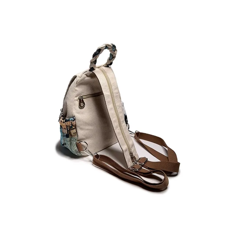 ESNSY Canvas Backpack Women's Apricot-3
