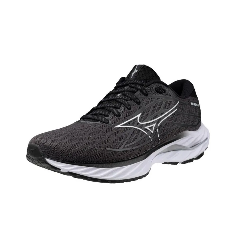 Mizuno Wave Inspire 20 Breathable Low Top Running Shoes Women's Black White-2