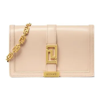 VERSACE Greca Goddess Cow Leather Clutch Mini Women's Pink