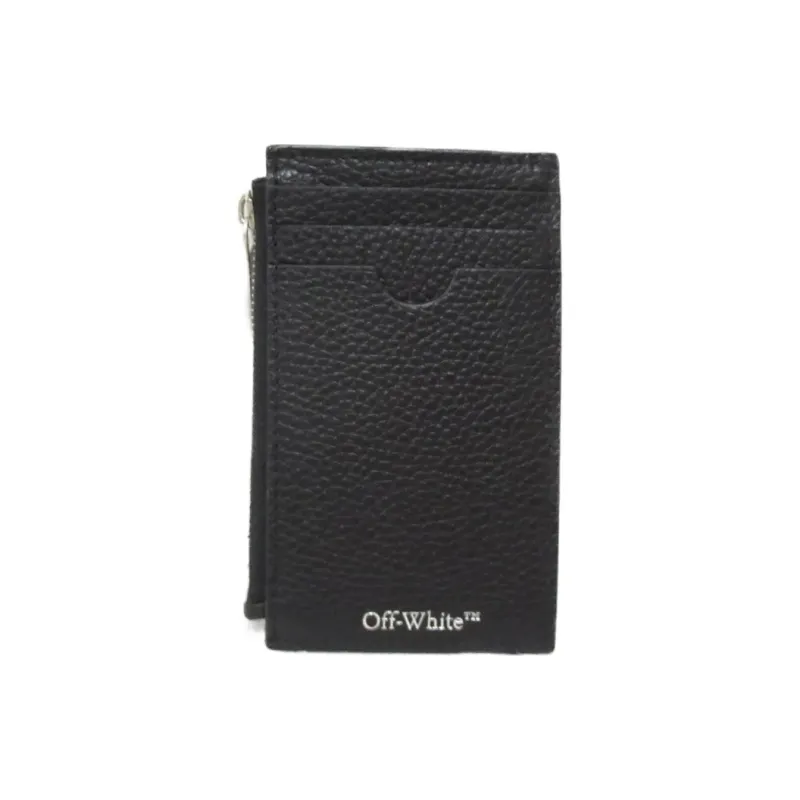 OFF WHITE Diag Zipped Card Case Black-2