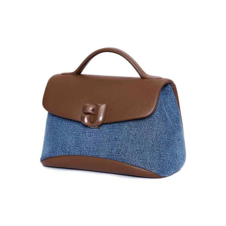 KUNOGIGI Fabric Bonded Top Grain Cow Leather Backpack Small Size Women's Vintage Denim/Black-1