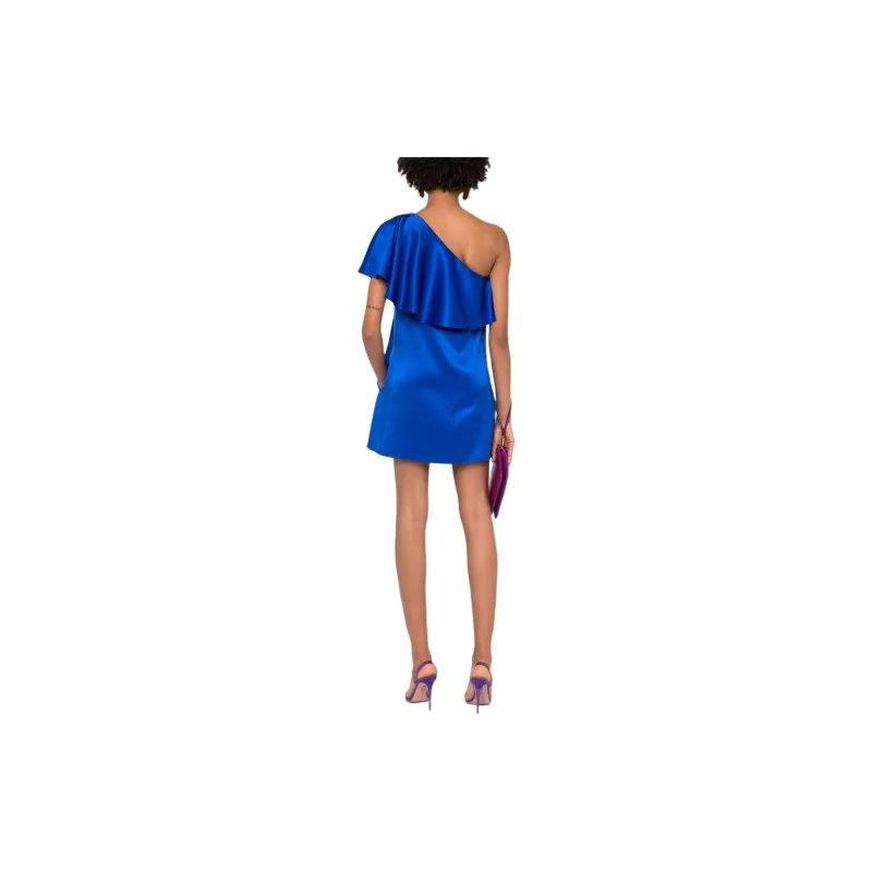 SAINT LAURENT One Shoulder Straight Hem Mini Dress-3