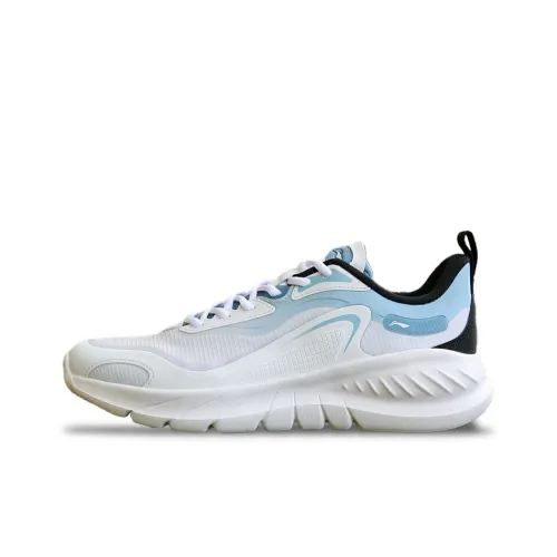 LiNing Lightweight Rebound Low Top Casual Running Shoes Men's White Blue