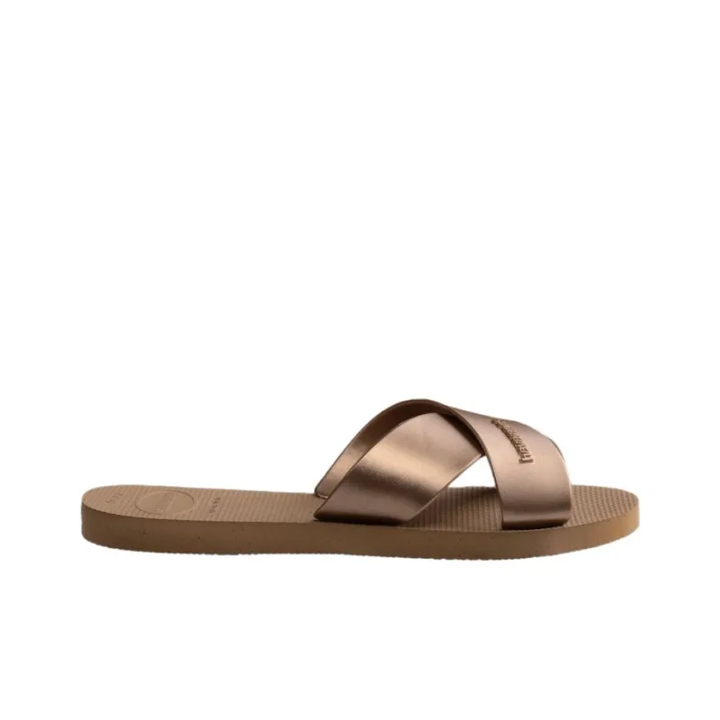Havaianas Slide Slippers Women's Rose Gold-1