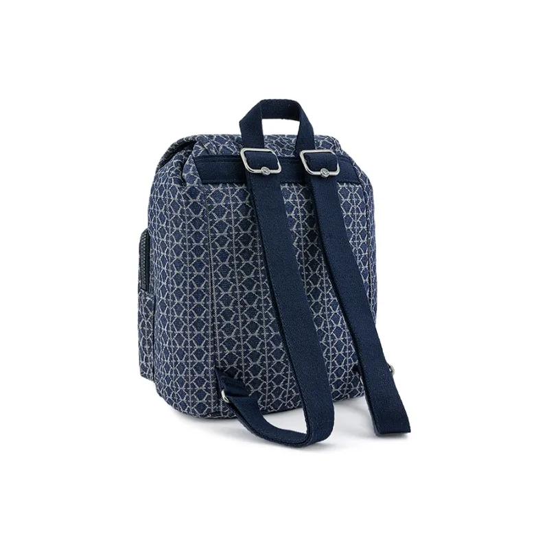Kipling Polyamide Backpack Medium Size Unisex Denim Monogram-2