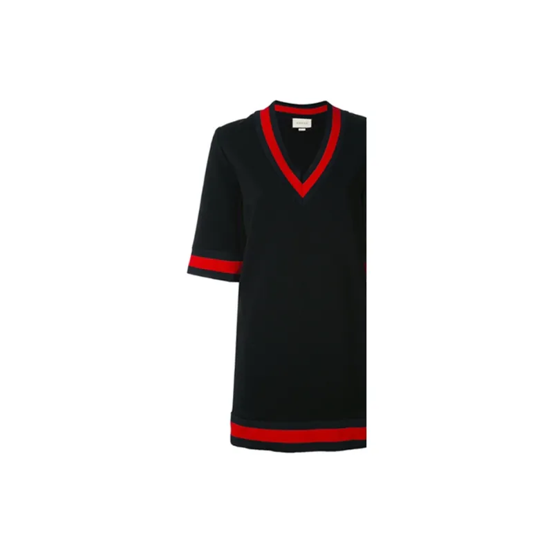 GUCCI Short Sleeved Dresses Women's Black-5